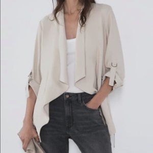 ZARA TAN FLOWY JACKET